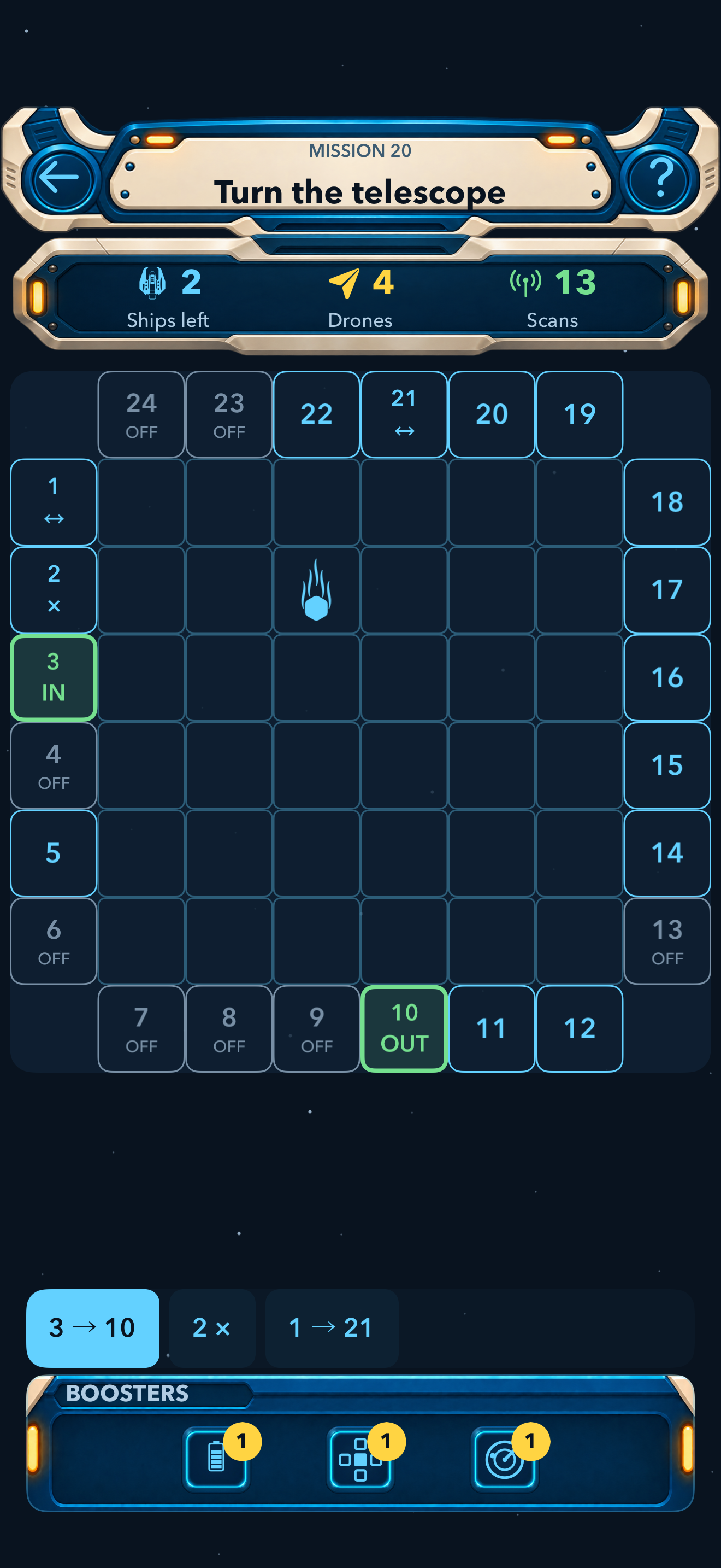 Actual GNOME gameplay showing the puzzle board and saved scans